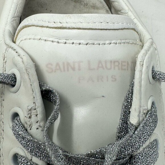 Authentic Saint Laurent leather Sneakers size EU 37/ 7 US - Picture 10 of 11